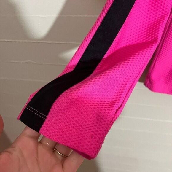 Lauren Ralph Lauren Active Pink Textured Quarter Zip Pullover SZ L - Picture 3 of 6